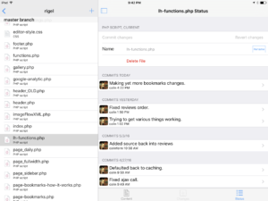 Working Copy app in fullscreen mode