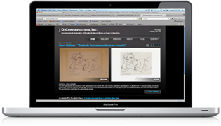 A screen shot of the understated design highlighting the work of JD Conservation, Inc.
