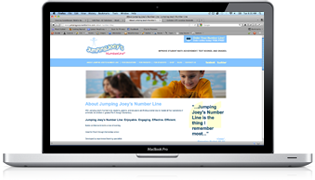 A screen shot of the Jumping Joey's Number Line website