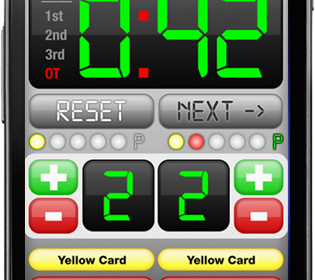 A detailed image of the Fencing ScoreKeeper main bout screen