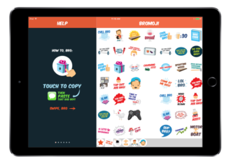 Bromoji displayed on an iPad.